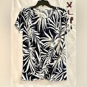 LADIES NAVY BLUE & WHITE TOP